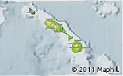 Physical 3D Map of Saint Kitts and Nevis, semi-desaturated