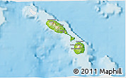 Physical 3D Map of Saint Kitts and Nevis, single color outside
