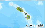 Satellite 3D Map of Saint Kitts and Nevis, single color outside, bathymetry sea