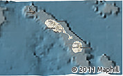 Shaded Relief 3D Map of Saint Kitts and Nevis, darken