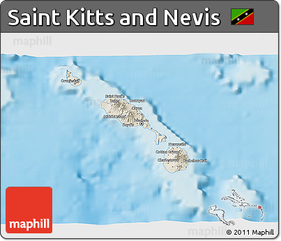 Shaded Relief 3D Map of Saint Kitts and Nevis