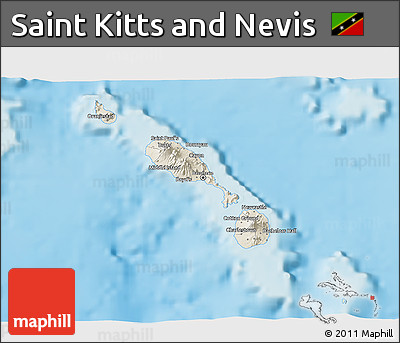 Shaded Relief 3D Map of Saint Kitts and Nevis
