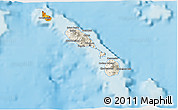 Shaded Relief 3D Map of Saint Kitts and Nevis, political outside, shaded relief sea