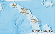 Shaded Relief 3D Map of Saint Kitts and Nevis, political shades outside, shaded relief sea