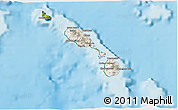 Shaded Relief 3D Map of Saint Kitts and Nevis, satellite outside, shaded relief sea
