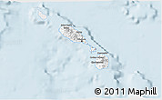 Silver Style 3D Map of Saint Kitts and Nevis, single color outside