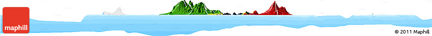 Flag Horizon Map of Saint Kitts and Nevis, single color outside, bathymetry sea