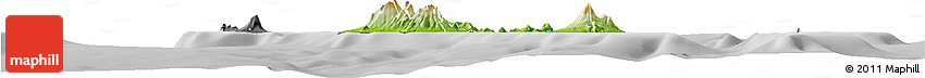 Physical Horizon Map of Saint Kitts and Nevis, desaturated