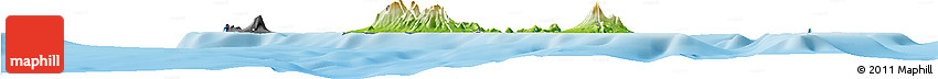 Physical Horizon Map of Saint Kitts and Nevis, desaturated, land only