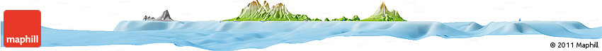 Physical Horizon Map of Saint Kitts and Nevis, lighten, desaturated, land only