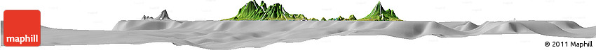 Satellite Horizon Map of Saint Kitts and Nevis, lighten, desaturated