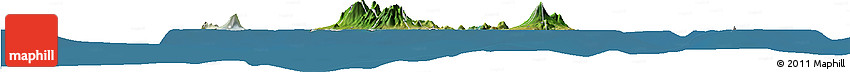 Satellite Horizon Map of Saint Kitts and Nevis, lighten, land only