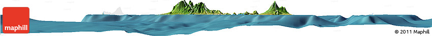 Satellite Horizon Map of Saint Kitts and Nevis, single color outside