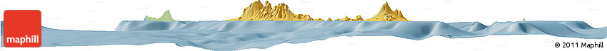 Savanna Style Horizon Map of Saint Kitts and Nevis, single color outside