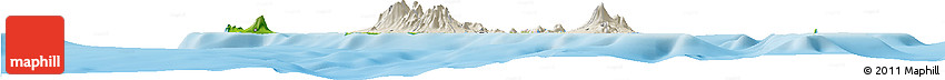 Shaded Relief Horizon Map of Saint Kitts and Nevis, physical outside Shaded Relief Horizon Map of Saint Kitts and Nevis, physical outside