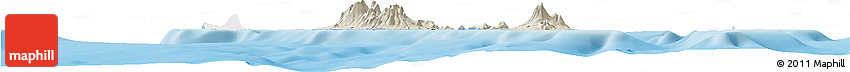 Shaded Relief Horizon Map of Saint Kitts and Nevis, single color outside