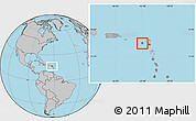 Blank Location Map of Saint Kitts and Nevis, gray outside
