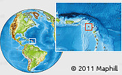 Blank Location Map of Saint Kitts and Nevis, physical outside
