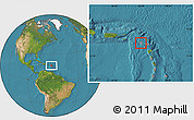Blank Location Map of Saint Kitts and Nevis, satellite outside