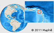 Blank Location Map of Saint Kitts and Nevis, shaded relief outside