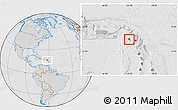 Gray Location Map of Saint Kitts and Nevis, lighten, desaturated, hill shading