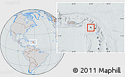 Gray Location Map of Saint Kitts and Nevis, lighten, semi-desaturated, hill shading