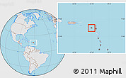 Gray Location Map of Saint Kitts and Nevis, lighten, semi-desaturated, land only