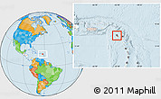 Political Location Map of Saint Kitts and Nevis, highlighted continent