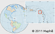 Political Location Map of Saint Kitts and Nevis, lighten, land only