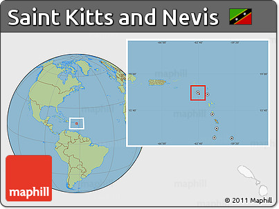 Savanna Style Location Map of Saint Kitts and Nevis