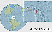 Savanna Style Location Map of Saint Kitts and Nevis, hill shading