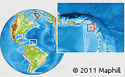 Savanna Style Location Map of Saint Kitts and Nevis, physical outside