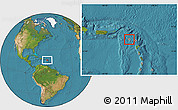 Savanna Style Location Map of Saint Kitts and Nevis, satellite outside