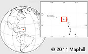 Shaded Relief Location Map of Saint Kitts and Nevis, blank outside