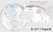 Shaded Relief Location Map of Saint Kitts and Nevis, lighten, desaturated
