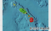 Flag Map of Saint Kitts and Nevis, satellite outside