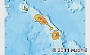 Political Shades Map of Saint Kitts and Nevis, satellite outside, bathymetry sea