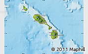 Satellite Map of Saint Kitts and Nevis, physical outside