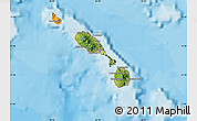 Satellite Map of Saint Kitts and Nevis, political outside