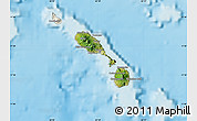 Satellite Map of Saint Kitts and Nevis, shaded relief outside