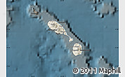 Shaded Relief Map of Saint Kitts and Nevis, darken