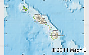 Shaded Relief Map of Saint Kitts and Nevis, physical outside