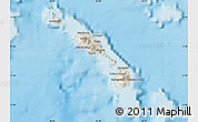 Shaded Relief Map of Saint Kitts and Nevis, semi-desaturated, land only