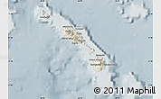 Shaded Relief Map of Saint Kitts and Nevis, semi-desaturated
