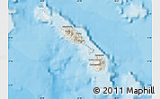 Shaded Relief Map of Saint Kitts and Nevis, single color outside, bathymetry sea, shaded relief sea
