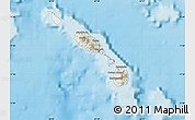 Shaded Relief Map of Saint Kitts and Nevis, single color outside