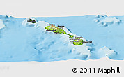 Physical Panoramic Map of Saint Kitts and Nevis, darken, land only