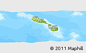 Physical Panoramic Map of Saint Kitts and Nevis, single color outside, bathymetry sea