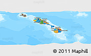 Political Panoramic Map of Saint Kitts and Nevis, semi-desaturated, land only