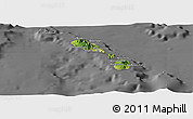Satellite Panoramic Map of Saint Kitts and Nevis, desaturated